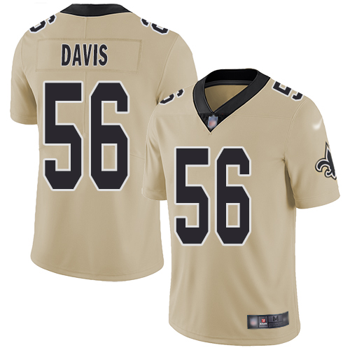 Men New Orleans Saints Limited Gold DeMario Davis Jersey NFL Football #56 Inverted Legend Jersey->new orleans saints->NFL Jersey